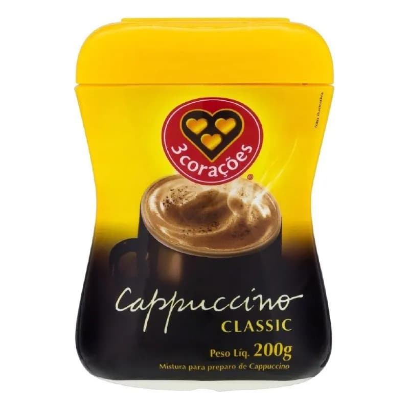 Cappuccino 3Corações Classic - 200G, Pote