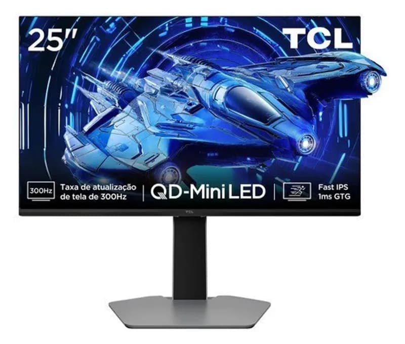 Monitor Gamer TCL 25 Polegadas QD-Mini LED Full HD G64 300Hz