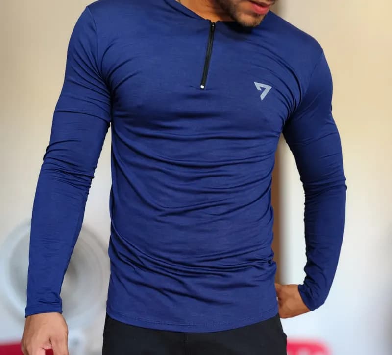 Camiseta Térmica Masculina Manga Longa com Zíper