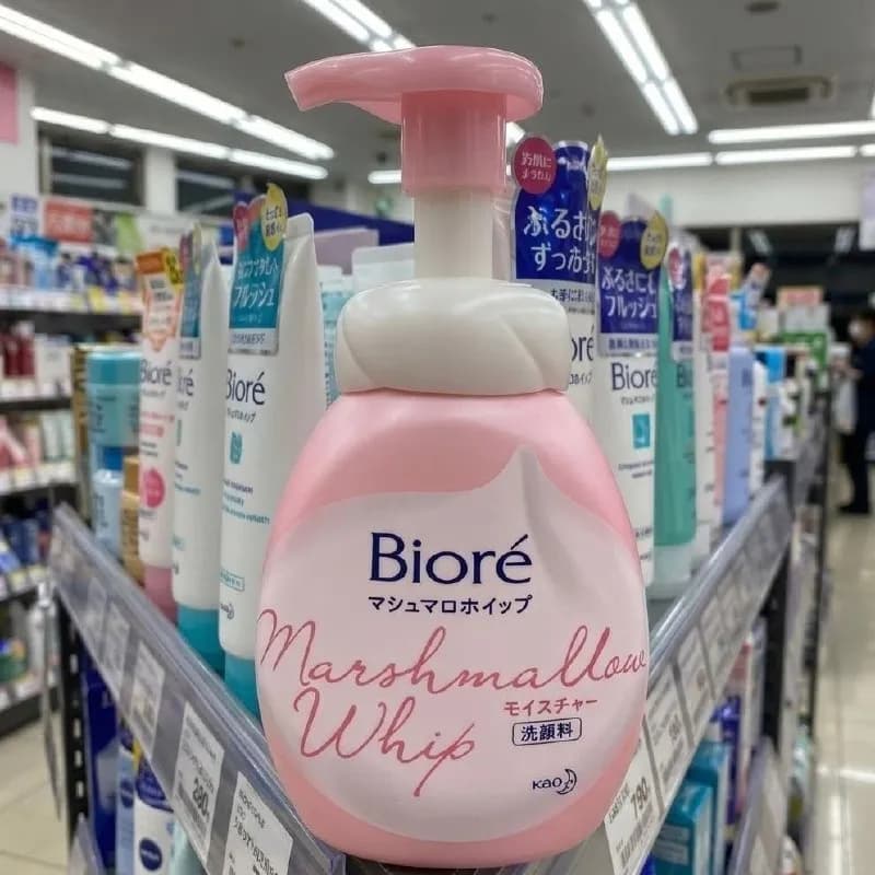 Sabonete Facial em Espuma Bioré Marshmallow Whip para Todos os Tipos de Pele