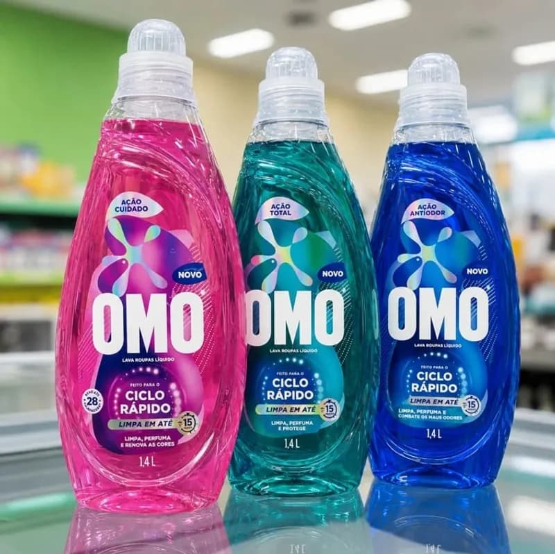 Lava-roupas Líquido Omo Ciclo Rápido Ação Antiodor Frasco 1,4l