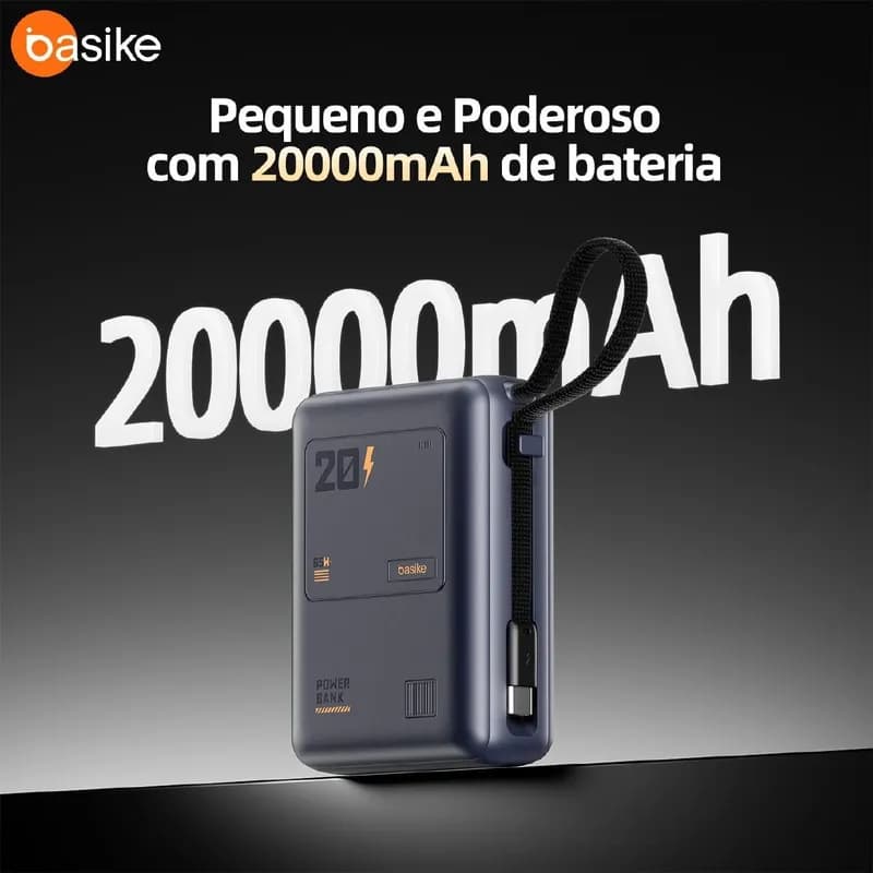 Carregador Portátil 65W Power Bank 20000mAh Azul