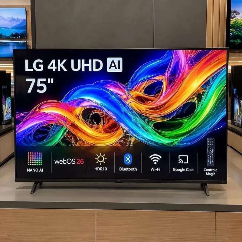 Smart TV LG LED 75" 75NU855 4K Ultra HD Nano AI Magic WebOS 26