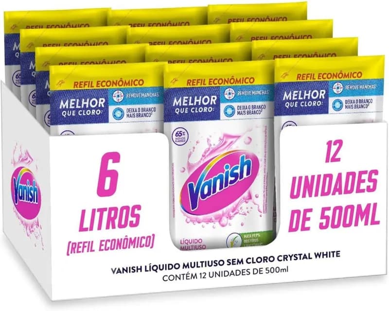 Tira-Manchas Líquido Vanish White, para Roupas Brancas, 6l