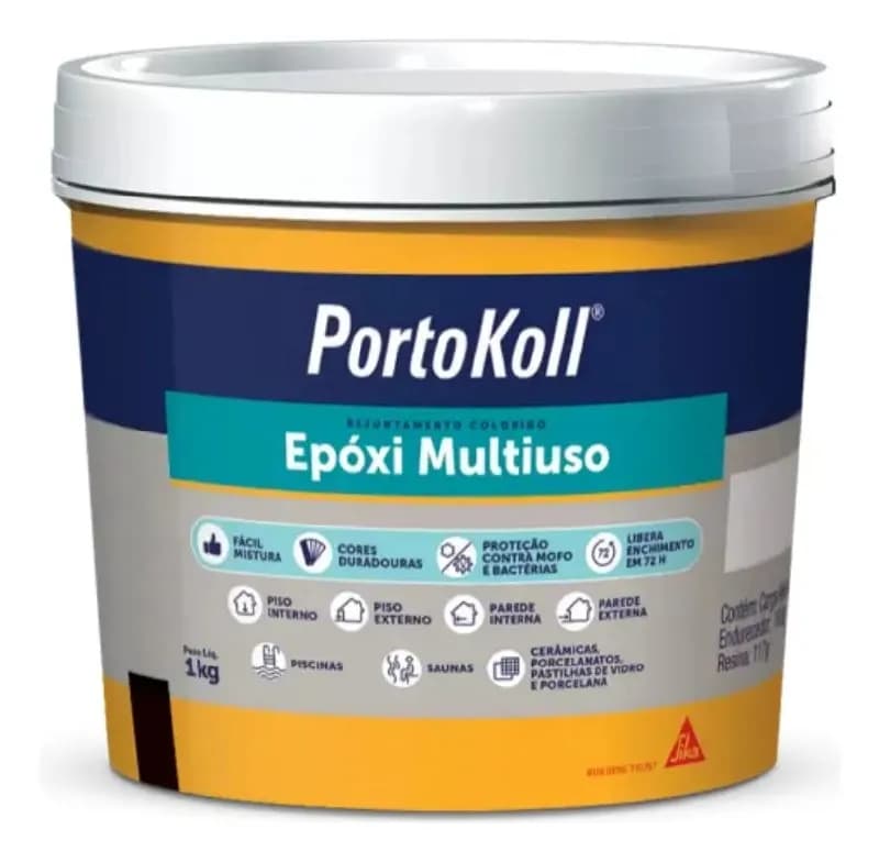 Rejunte Epóxi Piscina Portokoll - Azul Celeste 1kg