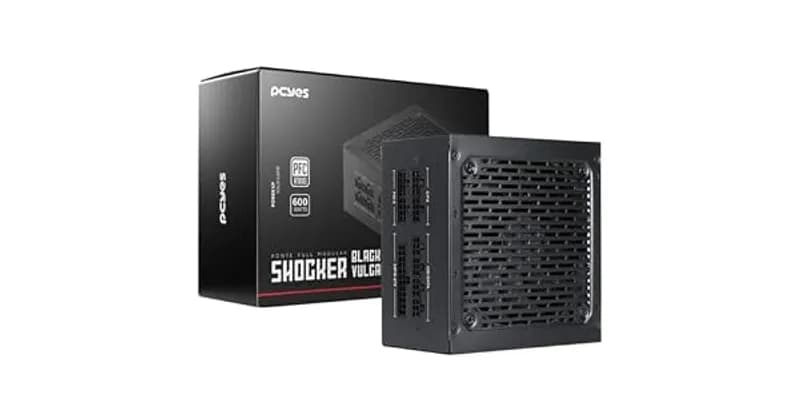 PCYES Fonte Gamer Shocker Full Modular 600W 80 Plus Standard Black Vulcan FM600WBV