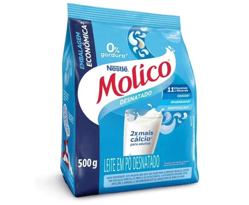 Molico Leite Em Pó Desnatado Total Cálcio 500G