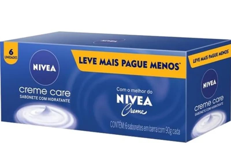 NIVEA Sabonete em Barra Creme Care Promo 6 un