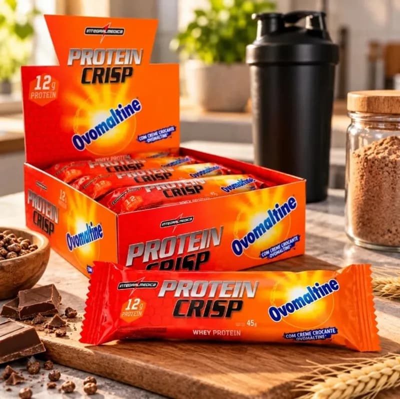 Barra De Proteína Integralmédica Crisp Bar Sabor Ovomaltine X 45g De 12 Un