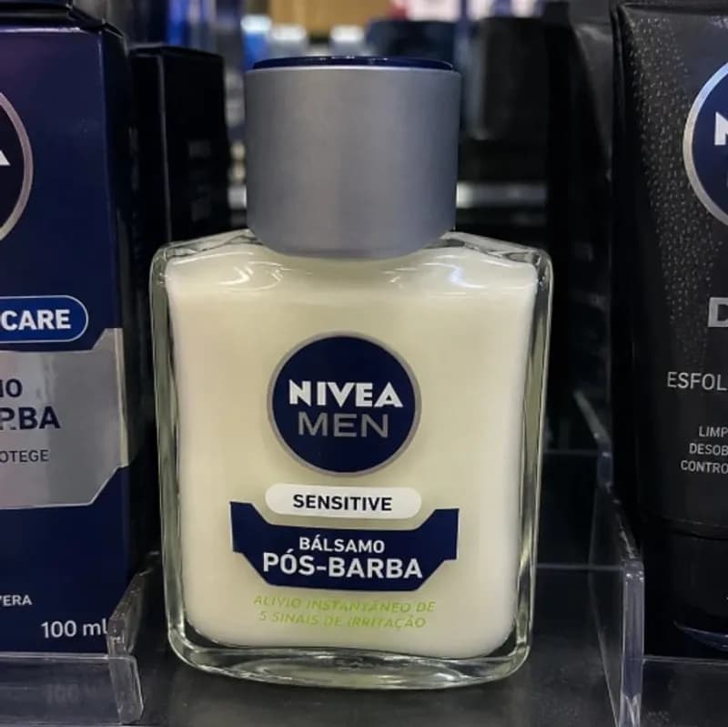 Nivea Men Bálsamo Pós-barba Sensitive 100ml, Hidrata E Acalma, Alívio Imediato Da Irritação, Extrato De Camomila, Pele Sensível