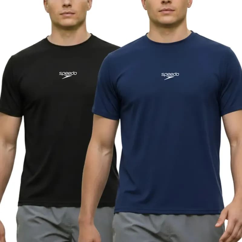 Kit 2 Camiseta Masculina Speedo Dry Fit Manga Curta Academia (P e M)