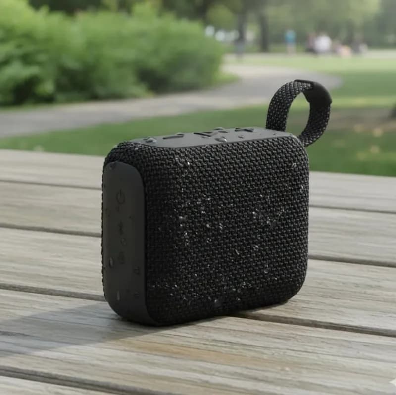 Caixa de Som Portátil GO 5W, Caixa de Som Bluetooth, Conexão USB, Cartão de Memória, Cabo P2, Som Limpo e Potente, Perfeita Para Viagens, Festas, Praia, Botões de Controle, Impermeável, Som Alto