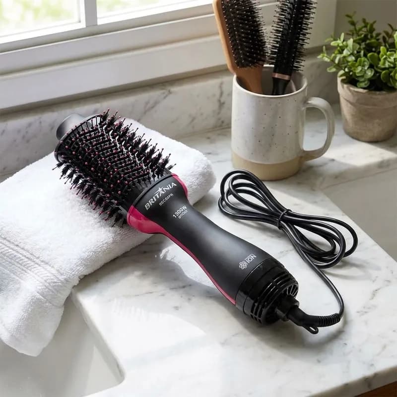 Britânia Escova Secadora BEC02PR 4 em 1 1300W Preto e Rosa