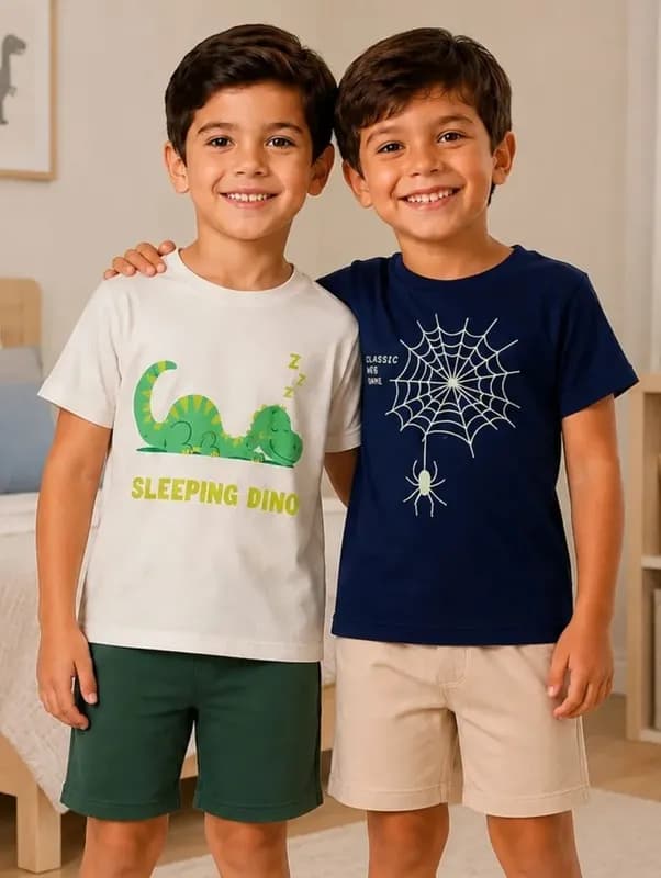 Pijama Infantil Menino Kit com 2 Conjuntos