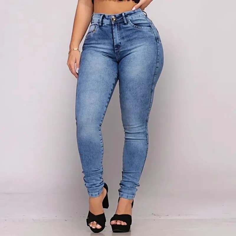 Calça Jeans Feminina Cós Alto Empina Bumbum Pátria Brasil