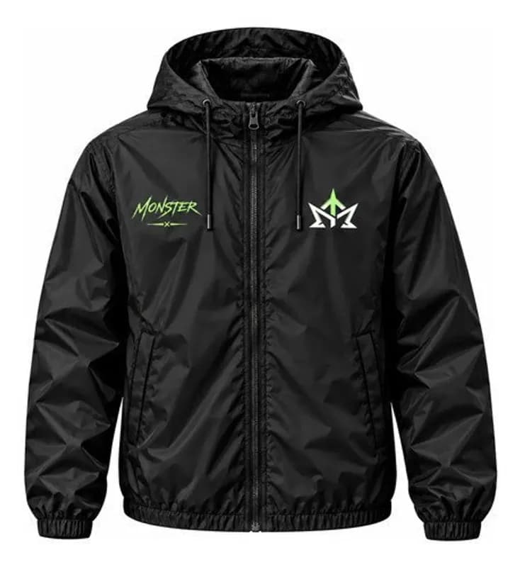 Jaqueta Corta-Vento Monster Impermeável Unissex Sportivo Top Preta GG