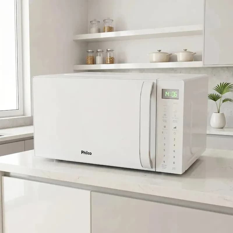 Micro-ondas Philco 20l Branco Pintura Limpa Fácil 1100w