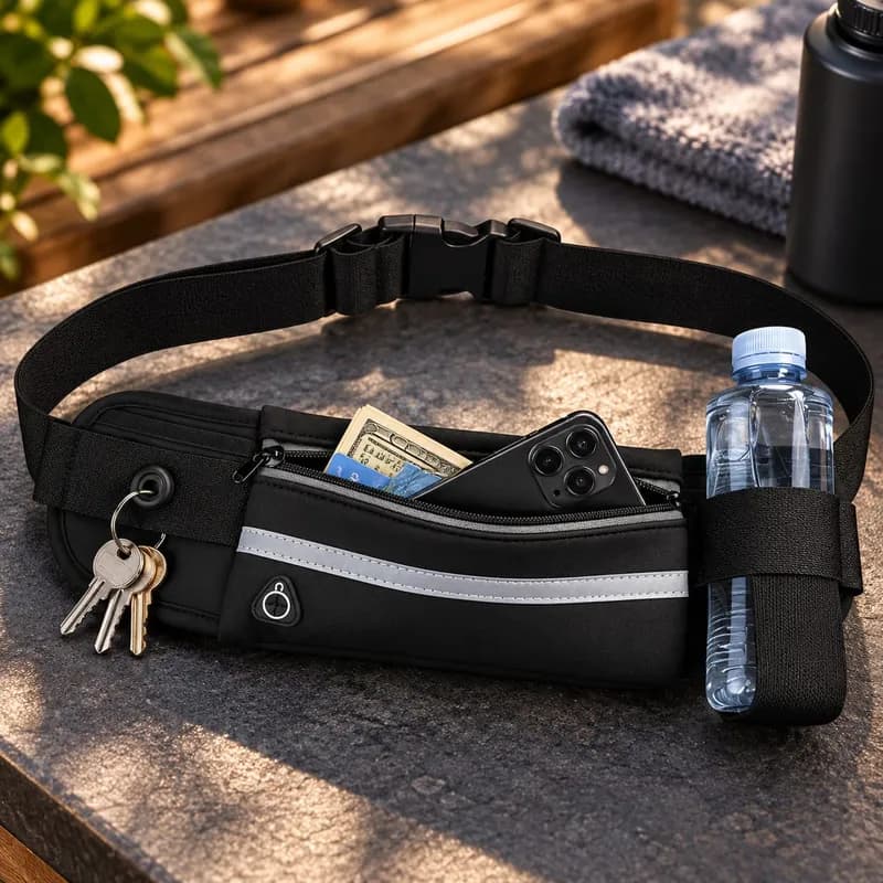 Pochete Corrida Slim Impermeável Porta Celular Estocasa Preta