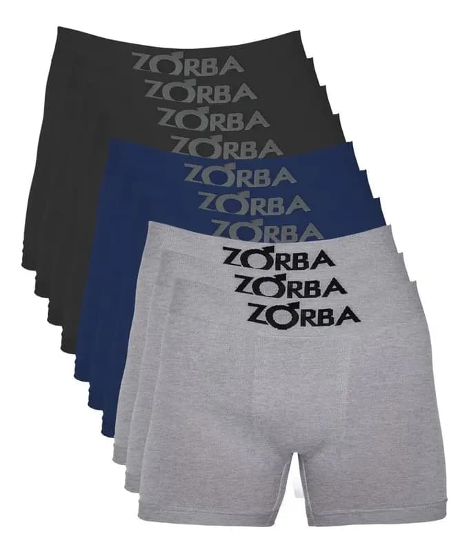 Kit com 10 Cuecas Boxer Zorba Algodão