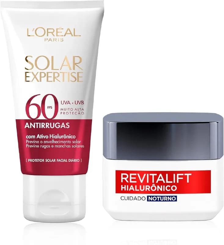 Kit Facial L'Oréal Hialurônico + Protetor FPS60
