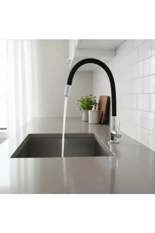 Torneira Tubo Flexível de Bancada para Cozinha Preta Alpha Hidrometais C65