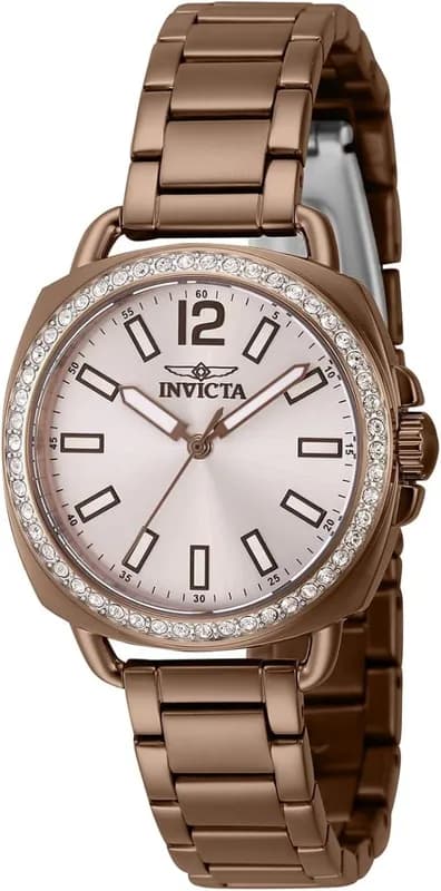 Invicta Relógio Feminino de Quartzo em Aço Inoxidável 32 mm Marrom