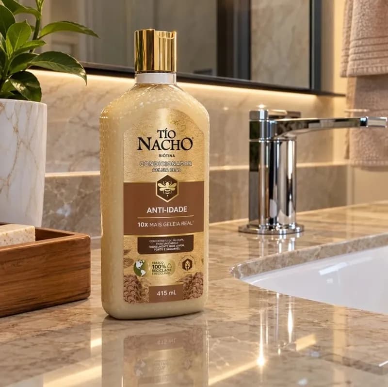 Tío Nacho Shampoo Anti-idade Antiqueda Natural Com Geleia Real Concentrada – Reparação Dos Fios Fragilizados, Crescimento Saudável E Nutrição Capilar 415ml