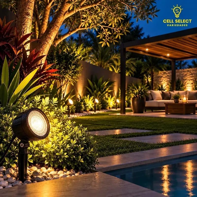 Kit 10 Luminárias Espeto Jardim Super LED 7W IP65 à Prova d'Água