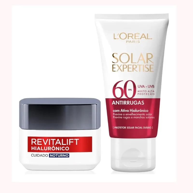 Kit Revitalift Hialurônico + Solar Expertise Antirrugas FPS60 L'Oréal Paris