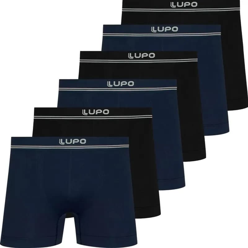 Kit 6 Cuecas Boxer Lupo Sem Costura Box Microfibra Original