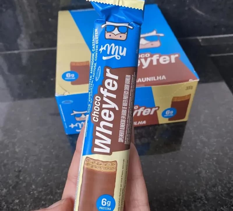 Barra de Proteína Chocolate Branco 12 Un. +Mu Chocowheyfer