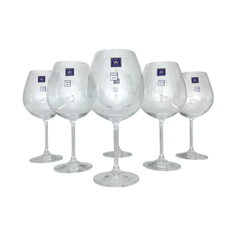 Jogo 6 Taças De Cristal Bohemia Para Vinho Tinto