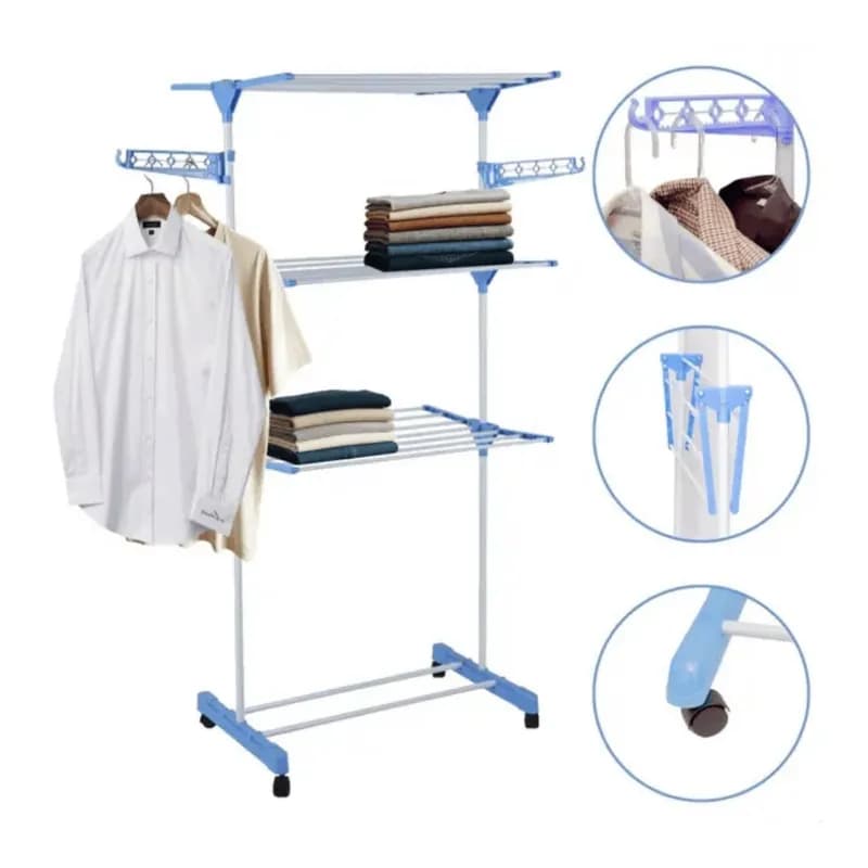 Varal De Chão Vertical Para Roupas 3 Andares