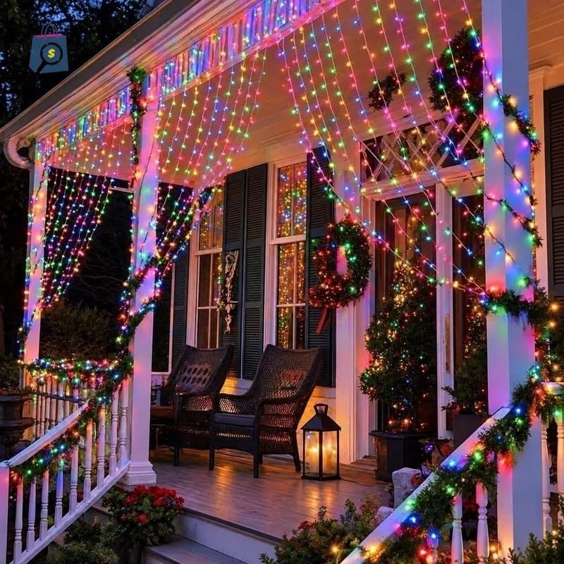 Pisca Cortina 300 LEDs 3x3m 8 Modos de Iluminação