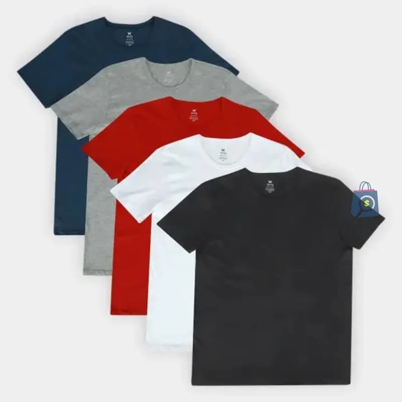 Kit Camiseta Hering 5 Peças Masculina P ao GG
