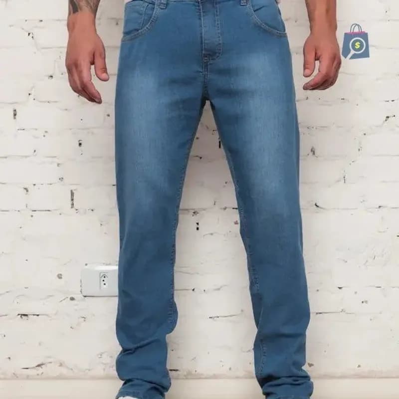 Calça Jeans Masculina Tradicional Corte Reto