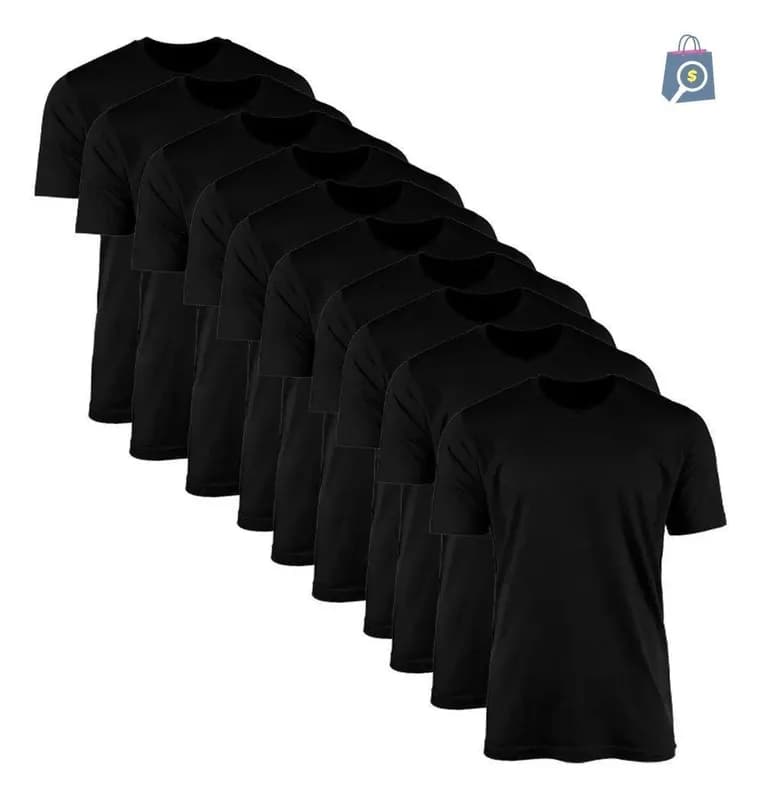 Kit 10 Camisetas Masculinas Lisas Básicas 100% Algodão