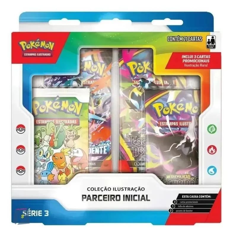 Box Pokémon TCG Parceiros Iniciais Série 3 Estampas Ilustradas Copag 2026