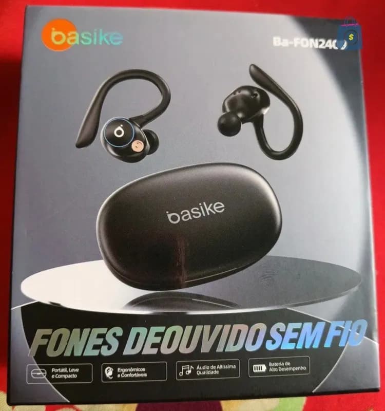 Fone de Ouvido Bluetooth 5.4 TWS Basike com Ear Clip