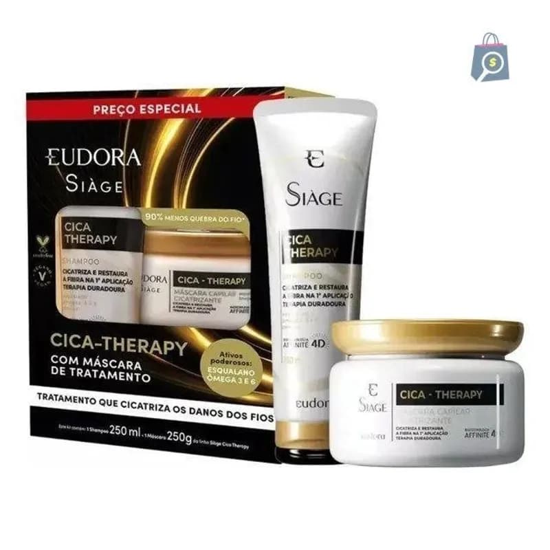 Kit Eudora Siage Cica-Therapy Shampoo 250ml + Máscara 250g