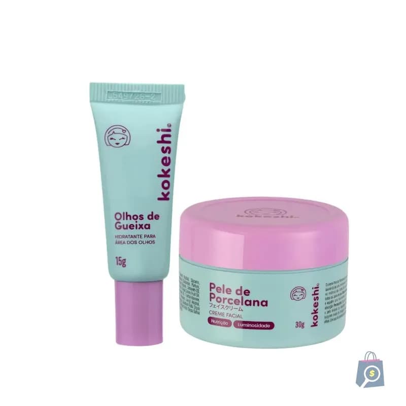 Kit Dupla Renovadores Faciais Kokeshi Pele de Porcelana e Olhos de Gueixa