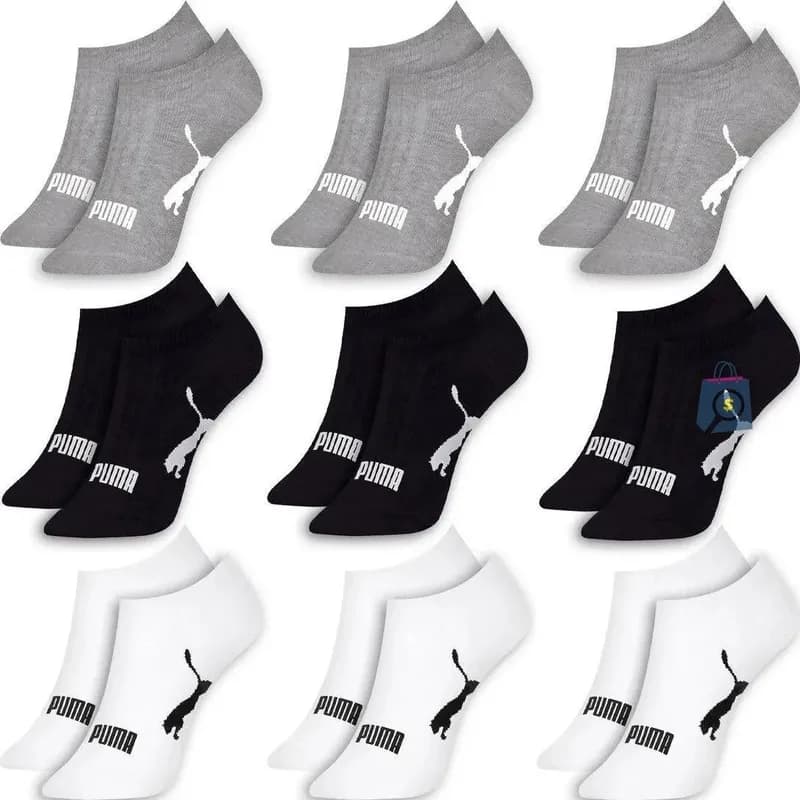 Kit 9 Pares Meias Puma Sapatilha Soquete Invisível Original