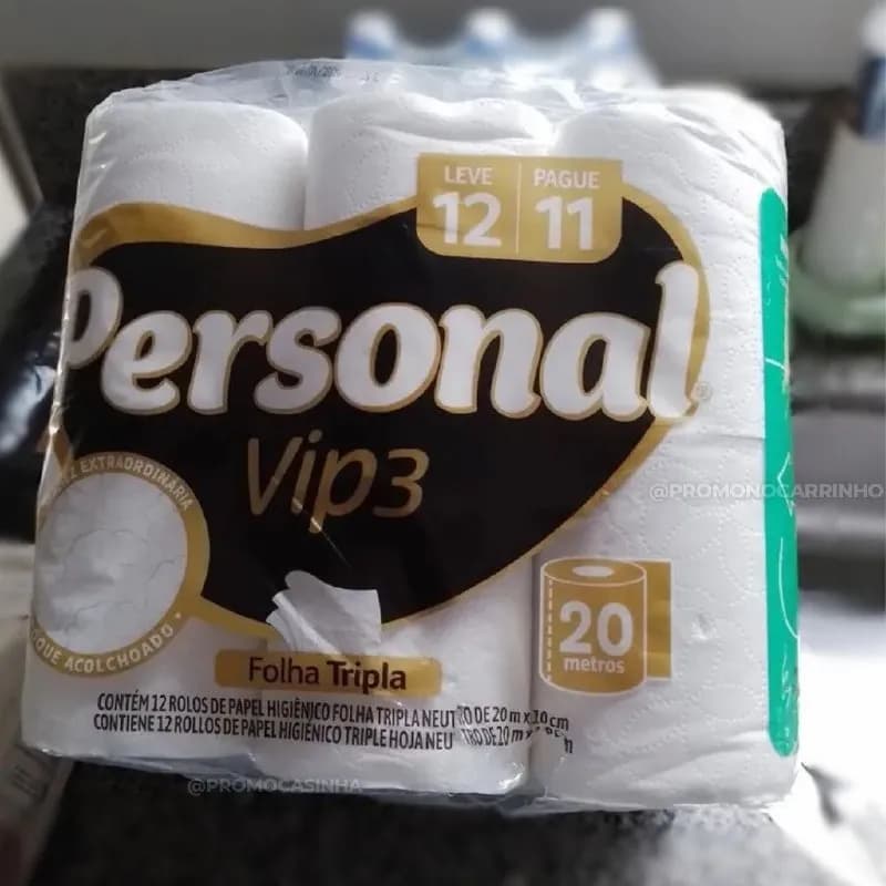 Personal Papel Higiênico Vip Folha Tripla Com 12 Rolos