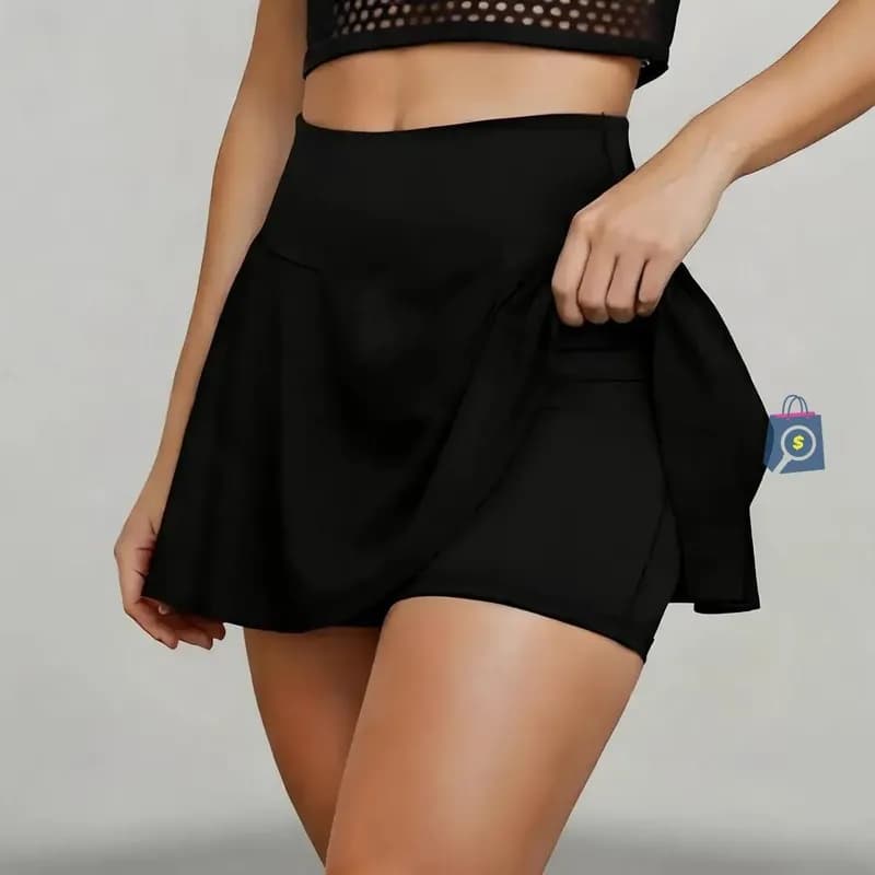 Short Saia Cintura Alta Legging Fitness