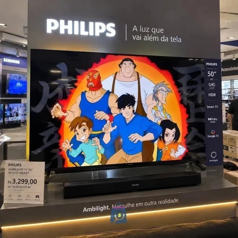 Philips, Smart Tv Ambilight 50" 4k, Titan Os, 50pug8100/78, Comando De Voz, Hdr10+/dolby Atmos, Vrr/allm, Bluetooth