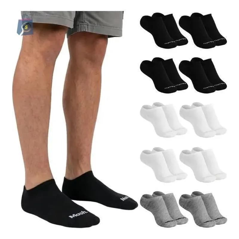 Kit 10 Pares de Meias Invisíveis Soquete de Algodão Mash G
