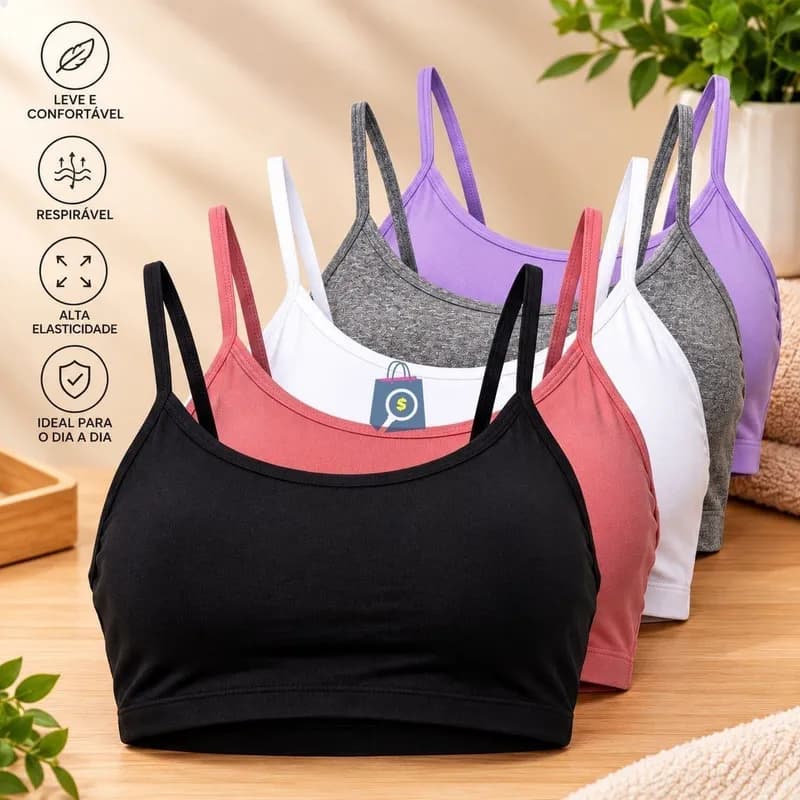 Kit 4 Tops Alcinha Sem Bojo Feminino
