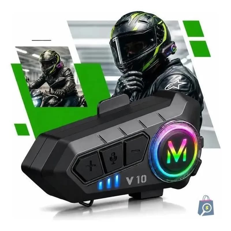 Fone de Ouvido para Capacete de Moto Bluetooth Motoboy Headset RGB sem Fio Kateluo