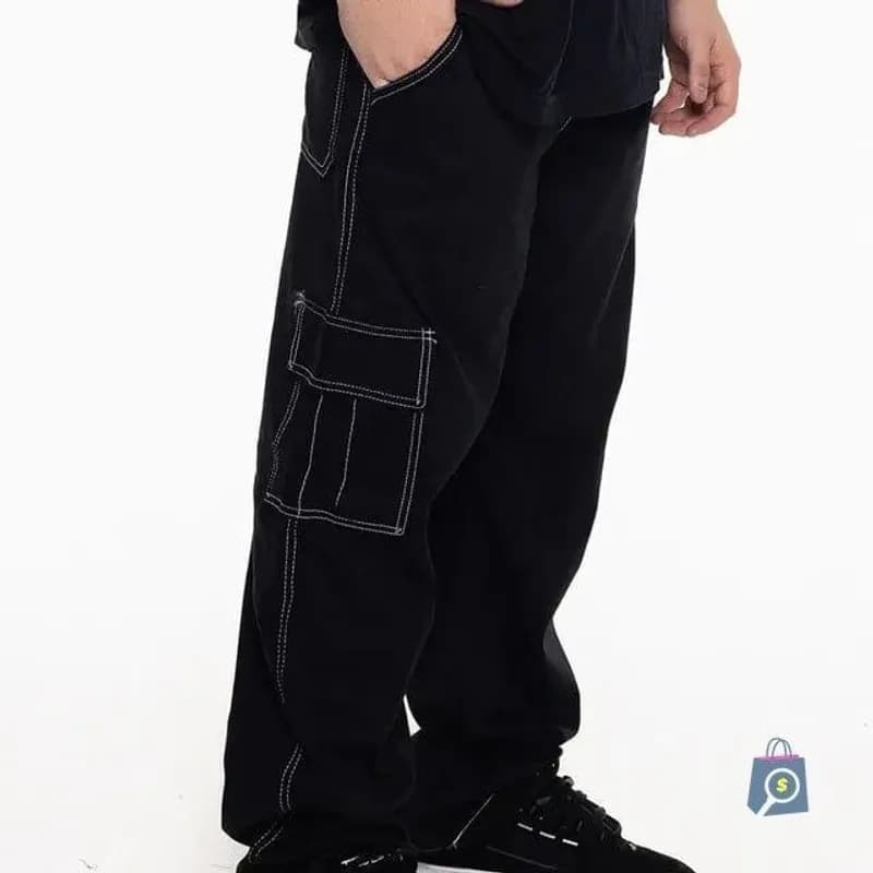 Calça Cargo Masculina Básica Sarja 100% Algodão