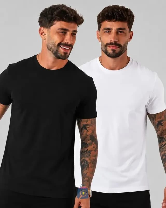 Kit 2 Camisetas Masculinas de Malha Peruana
